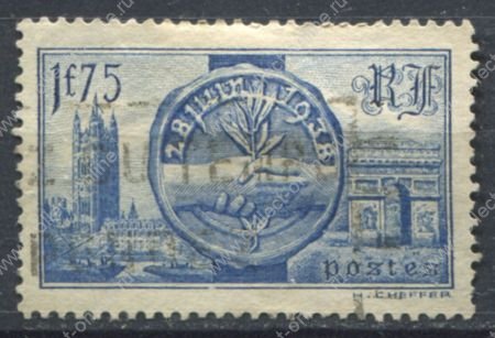 Франция 1938 г. • Mi# 431(Sc# 352) • 1.75 fr. • Визит короля Георга VI во Францию • Used F-VF