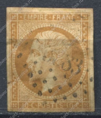 Франция 1853-1860 гг. SC# 14 • 10 c. • Император Наполеон III • стандарт • Used VF ( кат.- $8 )