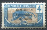 Французский Камерун 1916 г. • Iv# 69 • 4 c. • надпечатка "Французская оккупация" • леопард • MH OG VF