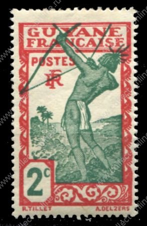 Французская Гвиана 1929-38 гг. • Iv# 110 • 2 c. • осн. выпуск • лучник • MLH OG XF
