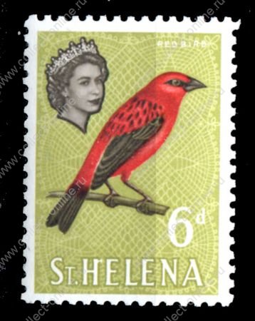 Святой Елены о-в 1961-1965 гг. • Gb# 181 • 6 d. • Елизавета II основной выпуск • красный фуди • MH OG XF ( кат.- £ 7 )