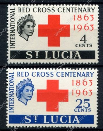Сент-Люсия 1963 г. • Gb# 195-6 • 4 и 25 c. • Международный Красный Крест • полн. серия • MNH OG VF