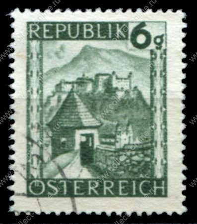 Австрия 1945-1946 гг. • SC# 458 • 6 g. • Виды страны • крепость Хоензальцбург • стандарт • Used F-VF
