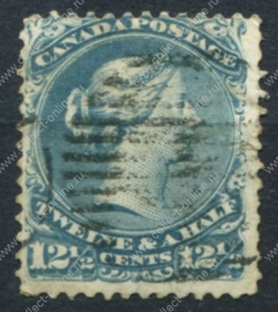 Канада 1868-1876 гг. • Sc# 28 • 12½ c. • королева Виктория • Used F ( кат.- $125 )