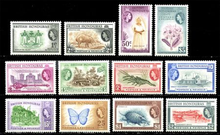 БРИТАНСКИЙ ГОНДУРАС 1953-62гг. GB# 179-90 / MNH OG VF / ФАУНА