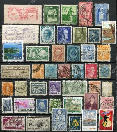 Иностранные марки • XX век • 40+ старых, разных марок • Used VF (6 руб. за шт.)