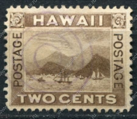 Гаваи 1894 г. • SC# 75 • 2 c. • осн. выпуск • корабли в бухте Гонолулу • Used XF