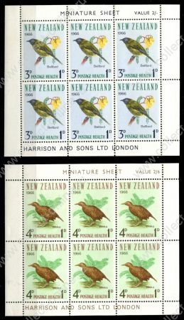 Новая Зеландия 1966 г. • Gb# MS841 • Птицы • благотворительный выпуск • мал. листы • полн. серия • MNH OG XF ( кат. - £22 )