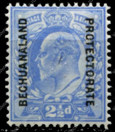 Бечуаналенд 1904-1913 гг. • Gb# 69 • 2½ d. • Эдуард VII (надп. на м. Великобритании) • стандарт • MH OG VF ( кат.- £11 )