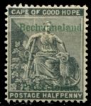 Бечуаналенд 1888 г. • Gb# 52 • ½ d. • надпечатка на марке Мыса Доброй Надежды • стандарт • MH OG VF ( кат.- £6 )