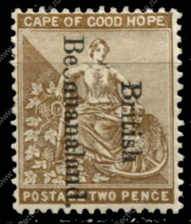 Бечуаналенд 1893-1895 гг. • Gb# 39v • 2 d. • надпечатка на марке Мыса Доброй Надежды • стандарт • разновидность!! • MH OG VF