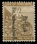 Бечуаналенд 1893-1895 гг. • Gb# 39v • 2 d. • надпечатка на марке Мыса Доброй Надежды • стандарт • разновидность!! • MH OG VF