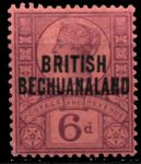 Бечуаналенд 1891-1904 гг. • Gb# 36 • 6 d. • надпечатка на марке Великобритании • стандарт • MH OG VF ( кат.- £7 )