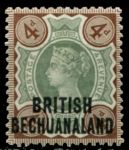 Бечуаналенд 1891-1904 гг. • Gb# 35 • 4 d. • надпечатка на марке Великобритании • стандарт • MH OG VF ( кат.- £5 )