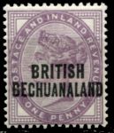 Бечуаналенд 1891-1904 гг. • Gb# 33 • 1 d. • надпечатка на марке Великобритании • стандарт • MH OG VF ( кат.- £ 7 )