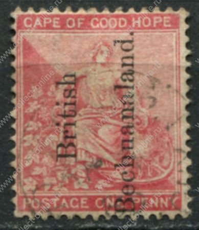 Бечуаналенд 1891 г. • Gb# 31 • 1 d. • надпечатка на марке Мыса Доброй Надежды • стандарт • Used VF ( кат.- £15 )