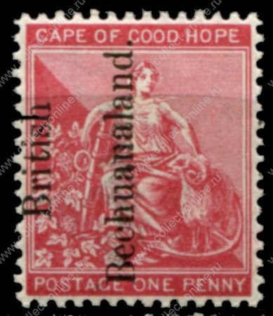 Бечуаналенд 1891 г. • Gb# 31 • 1 d. • надпечатка на марке Мыса Доброй Надежды • стандарт • MH OG VF ( кат.- £11 )