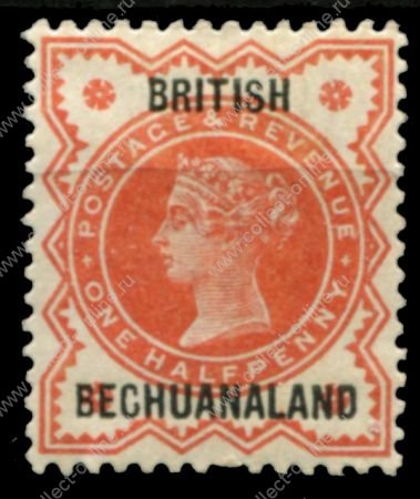 Бечуаналенд 1888 г. • Gb# 9 • ½ d. • королева Виктория (надп. на м. Великобритании) • стандарт • MH OG VF