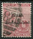 Бечуаналенд 1885-1887 гг. • Gb# 2 • 3 d. • надп. на м. Мыса Доброй Надежды (в.з. "CC") • стандарт • Used VF ( кат.- £60 )