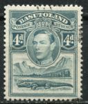 Басутоленд 1938 г. • Gb# 23 • 4 d. • Георг VI основной выпуск • крокодил • Used VF ( кат. - £4 )