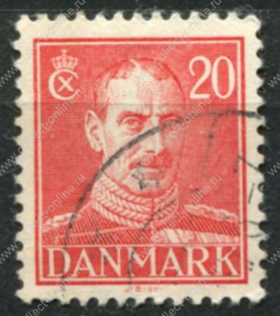 Дания 1942-1946 гг. • SC# 282 • 20 o. • Король Кристиан X • стандарт • Used F-VF