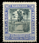 Барбадос 1907 г. • Gb# 162 • 2½ d. • Адмирал Нельсон • 100 лет со дня рождения (2-й выпуск) • памятник • MH OG VF ( кат.- £ 8 )