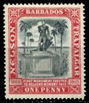 Барбадос 1906 г. • Gb# 147 • 1 d. • Адмирал Нельсон • 100 лет со дня рождения • памятник • MH OG VF ( кат.- £ 12 )