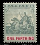 Барбадос 1892-1903 гг. • GB# 105 • ¼ d. • "Правь Британия!" • стандарт • MH OG VF ( кат. - £3 )