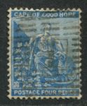 Мыс Доброй Надежды 1864-1877 гг. • Gb# 24 • 4 d. • сидящая "Надежда" • стандарт • Used VF ( кат.- £ 5 )