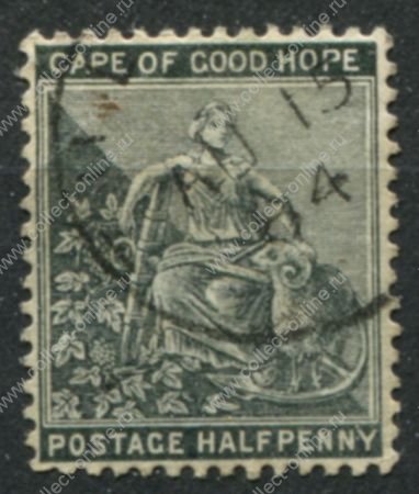 Мыс Доброй Надежды 1882-1883 гг. • Gb# 40 • ½ d. • сидящая "Надежда" • стандарт • Used XF ( кат.- £ 3 )