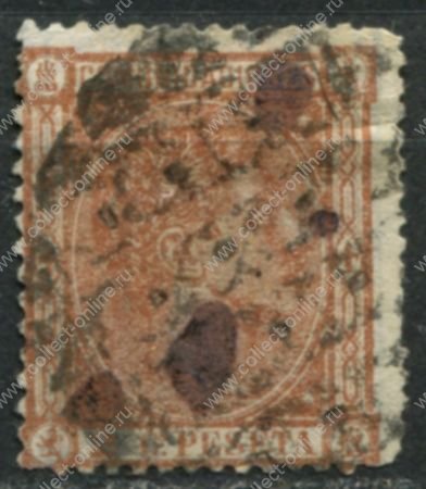 Испания 1875 г. • SC# 212 • 2 c. • Альфонсо XII • стандарт • Used VF- ( кат.- $ 11 )