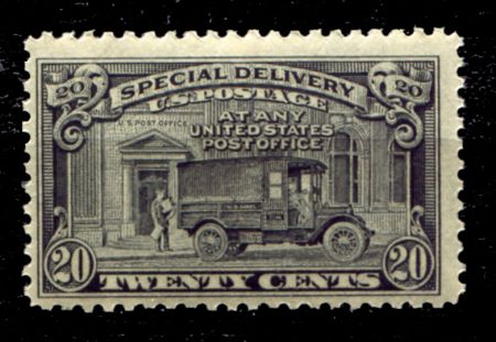 США 1925 г. • SC# E14 • 20 c. • почтовый автомобиль • спец. доставка • MNH OG XF