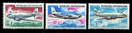 Центральноафриканская Республика 1967 г. SC# 93-5 • 1 - 5 fr. • Гражданская авиация • полн. серия • MNH OG VF
