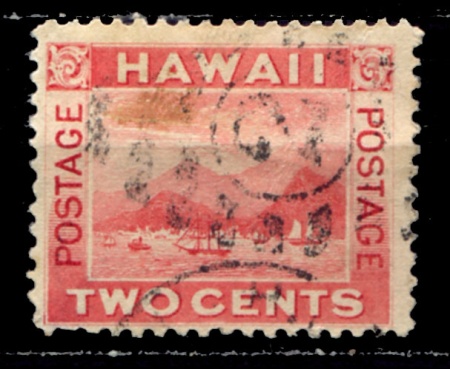 Гаваи 1899 г. • SC# 81 • 2 c. • осн. выпуск • корабли в бухте • Used F-VF
