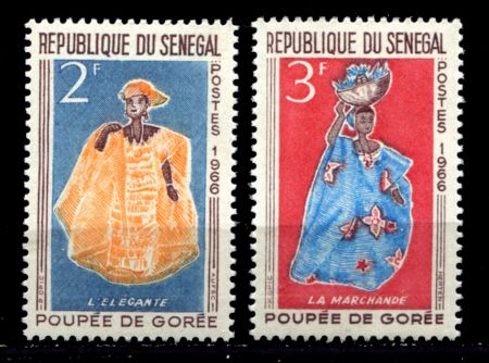 Сенегал 1966 г. SC# 262-3 • 2 и 3 fr. • Национальные женские костюмы • осн. выпуск • MNH OG XF