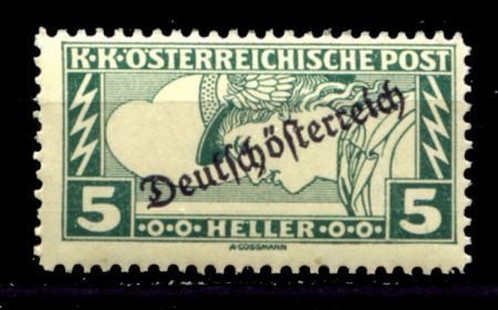 Австрия 1919 г. • MI# 253(Sc# QE6) • 5 h. • надпечатка • спец. доставка • MNH OG VF