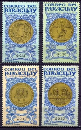 Парагвай 1965 г. • SC# 858..62 • 0.15 - 0.5 g. • Олимпийские и национальные медали • 4 марки • MNH OG VF