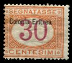 Итальянская Эритрея 1903 г. • Sc# J4 • 30 c. • надпечатка "Colonia Eritrea" • служебный выпуск • MH OG VF ( кат. -$24 )