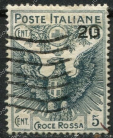 Италия 1916 г. • SC# B4 • 20 c. • надп. доп. номинала • благотворительный выпуск • Used VF ( кат. - $55 )
