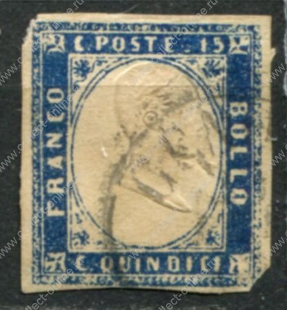 Италия 1863 г. • SC# 22 • 15 c. • Виктор Эммануил II • б.з. • Used F ( кат.- $45 )