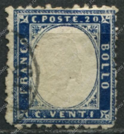 Италия 1862 г. • SC# 19 • 20 c. • Виктор Эммануил II • Used F-VF ( кат.- $32.5 )