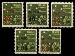 Бразилия 1944 г. • SC# C55-9 • 20 c. - 1.20 R. • надп. нов. номиналов • полн. серия • MNH OG VF ( кат. - $50 )