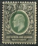 Восточная Африка и Уганда 1907-1908 гг. • GB# 40 • 25 c. • Эдуард VII • стандарт • Used VF ( кат. - £7 )