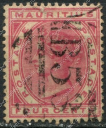 Маврикий 1883-1894 гг. • GB# 105 • 4 c. • Королева Виктория • стандарт • Used VF