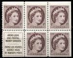 Канада 1954-61 гг. • SC# 337a • 1 c. • Елизавета II • стандарт • блок 5 м. буклета • MH OG XF