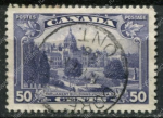 Канада 1935 г. • Sc# 226 • 50 c. • осн. выпуск • Георг V • здание Парламента • Used VF ( кат. - $6 )