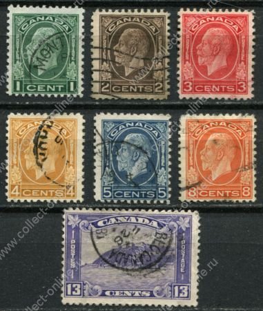 Канада 1932 г. • Sc# 195-201 • 1 - 13 c. • осн. выпуск • Георг V • полн. серия • Used VF ( кат. - $15.5 )