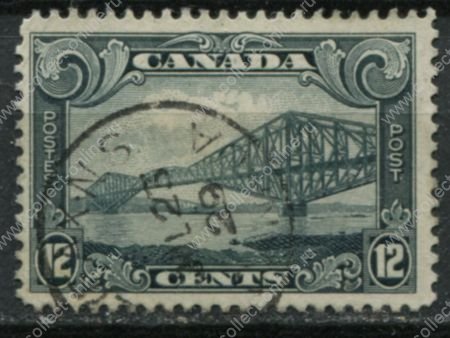 Канада 1928-1929 гг. • Sc# 156 • 12 c. • осн. выпуск • мост Квебека • Used F-VF ( кат. - $9 )