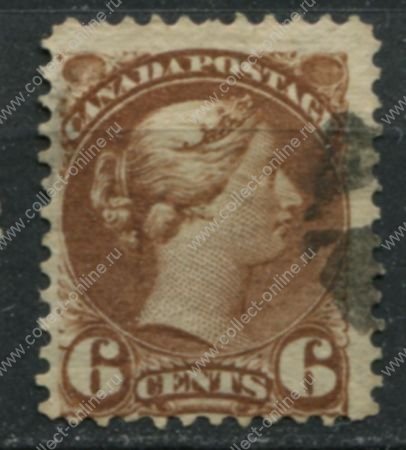 Канада 1870-1889 гг. • SC# 39 • 6 c. • Королева Виктория • Used VF ( кат. - $27.5 )