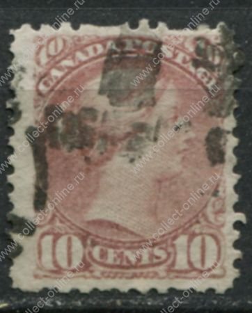 Канада 1888-1897 гг. • SC# 45a • 10 c. • Королева Виктория • бледно-роз. • Used F-VF ( кат.- $55 )